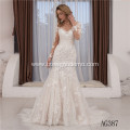 Baju Pengantin Wanita Plus Size Cap Sleeve Puff Ball Gown backless wedding dresses full sleeves